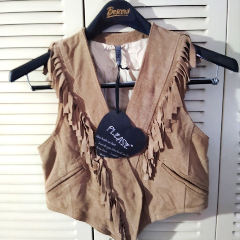 Vera Pelle suede and leather vest